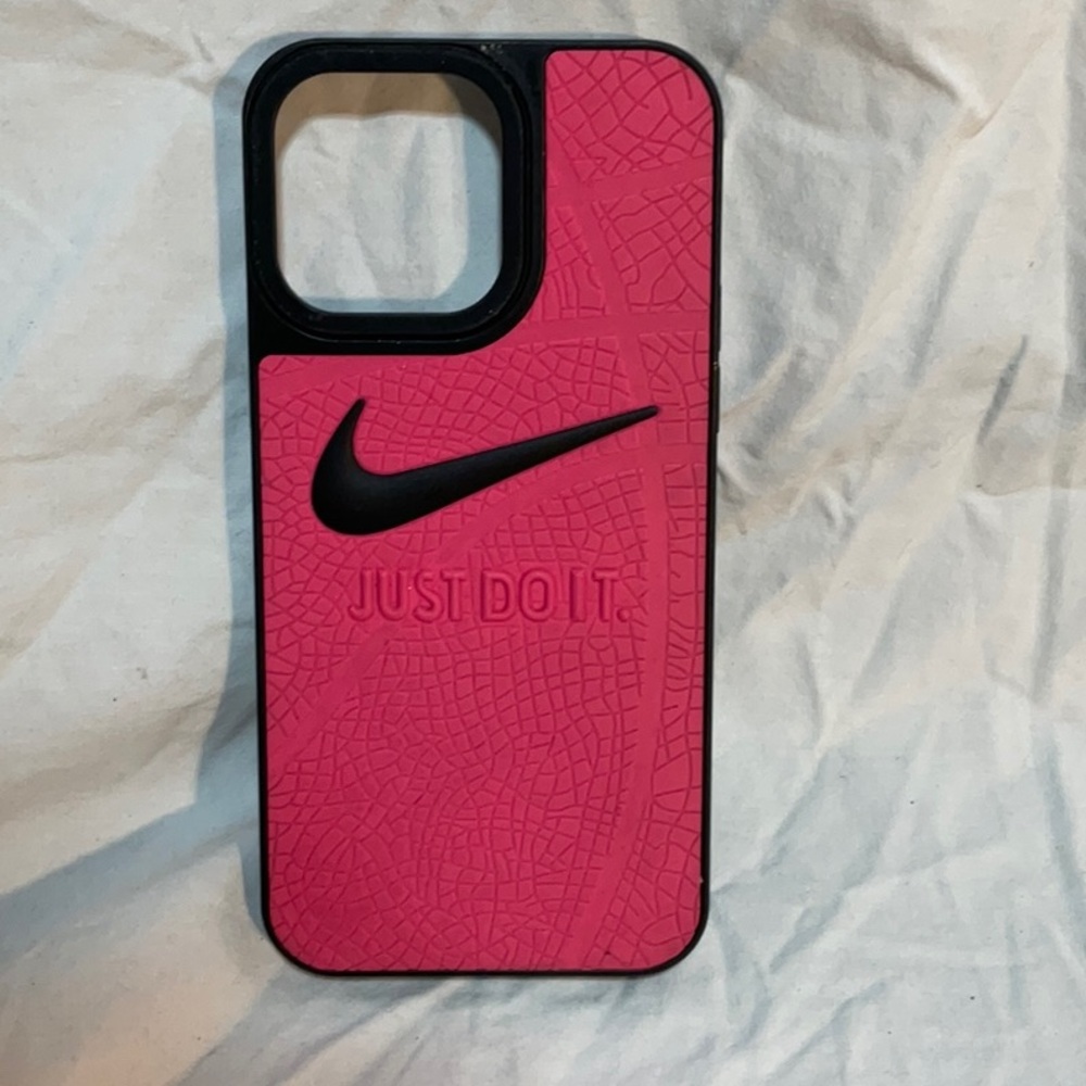Nike Pink and Black Phone Case iPhone 14 max pro